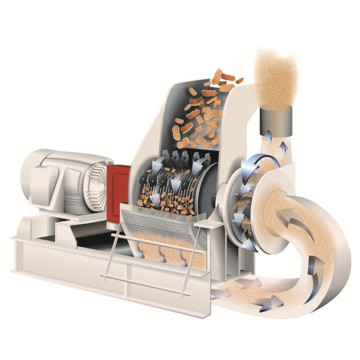 800 Kg/Hr Wood Chips Hammer Mill with Good Quality